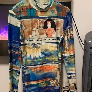 Colourful mini long sleeve dress